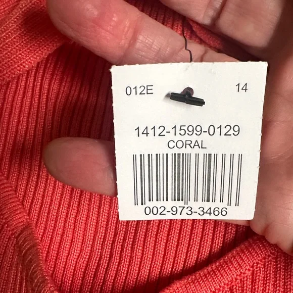 Coral knit Ribbed Bodycon Dress with peekaboo women’s Large NWT - Picture 5 of 8